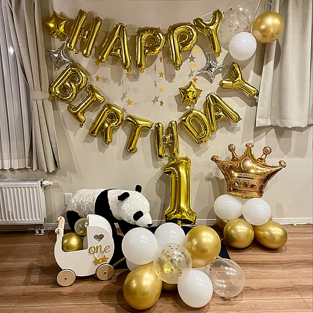 Aperil 誕生日 飾り付け セット 一歳 誕生日 バルーン セット パーティー ゴールド色 風船 Happy Birthday 装飾 バースデー ガーランド バースデー パーティー 祝い風船 バルーンアーチ バルーンセットのレビュー 口コミとして参考になる投稿2枚 Roomclip ルーム