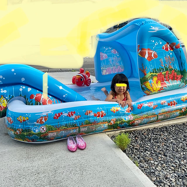 トイザらス限定 Intex クマノミ プレイセンタープール 226 145 104cm ビニールプール すべり台付きプール 送料無料 のレビュー クチコミとして参考になる投稿4枚 Roomclip ルームクリップ