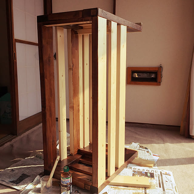 和信ペイント 水性ウレタンニス 300mlエボニー オールナット けやき チーク つや消しクリヤー D P19jul15のレビュー クチコミとして参考になる投稿2枚 Roomclip ルームクリップ