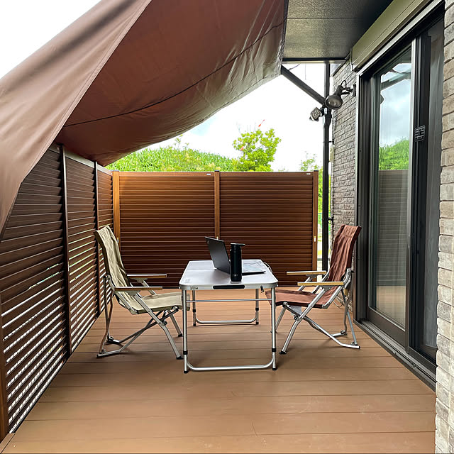 写真付きレビュー タープ 3m 2m 庭 おしゃれ タープロープ 張り方 簡単 日よけ おすすめ 目隠し キャンプ ブラウンの通販商品 口コミ情報 Roomclipショッピング