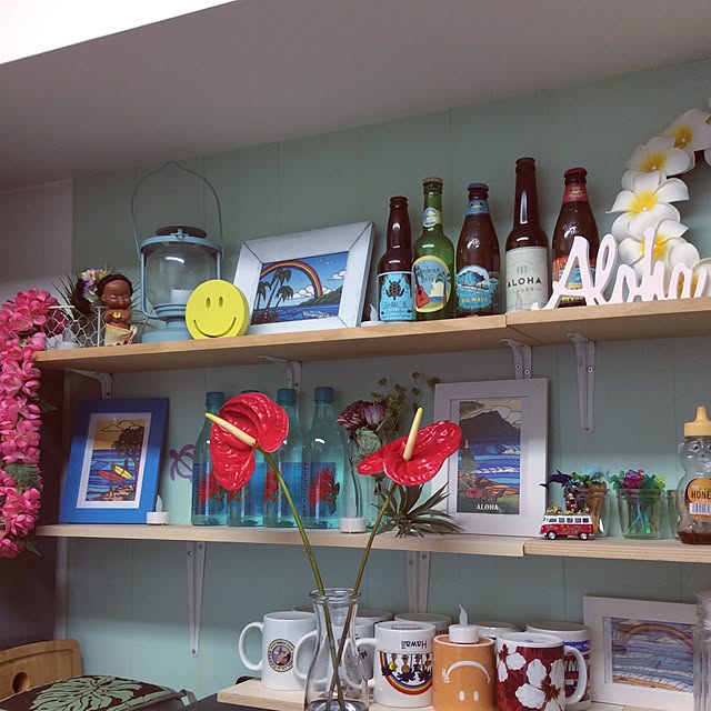 人気カラーの ハワイアン雑貨 インテリア ハワイアン 雑貨 Hid アイランドデザイン ステッカー Aloha レインボー メール便対応可 Materialworldblog Com