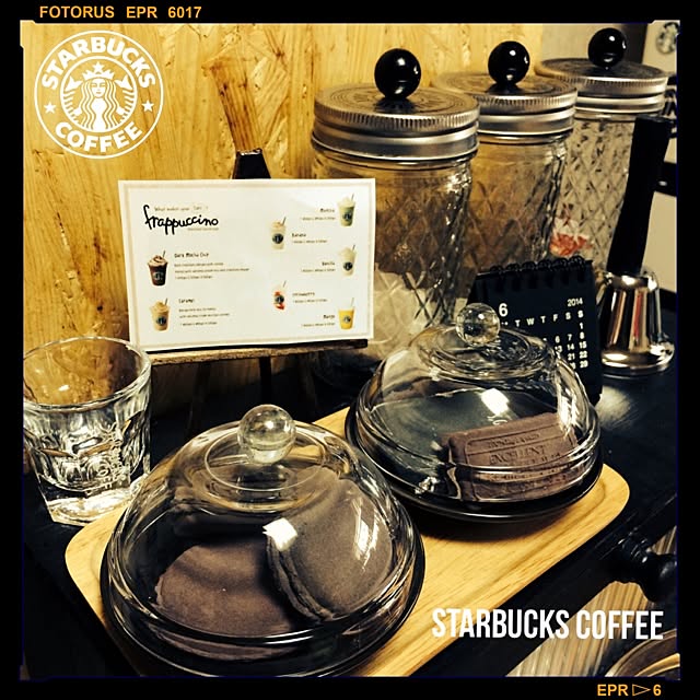 キッチン/スタバ♡LOVE/kyao's koubou/STARBUCKS COFFEE/手作りミニチュア...などのインテリア実例