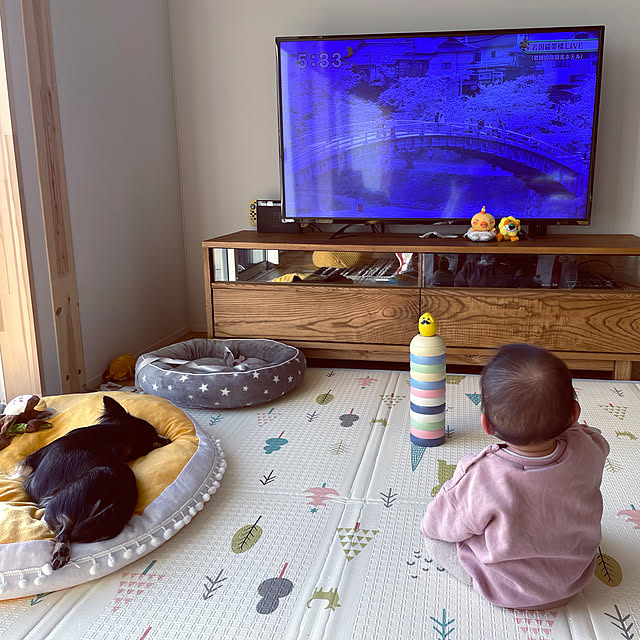 プレイマット 折りたたみ 180×150×1cm ベビー おしゃれ 防水 赤ちゃん ベビーマット ベビープレイマット Hugmuu ハグムー 大判  雲柄 くま柄 かわいい お気に入り