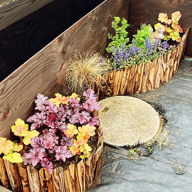 写真付きレビュー 連杭花壇柵 W1 H30cm 花壇 仕切り 囲い 柵 土留め ウッド 木製 連結 ガーデニング 送料無料 の通販商品 口コミ情報 Roomclipショッピング