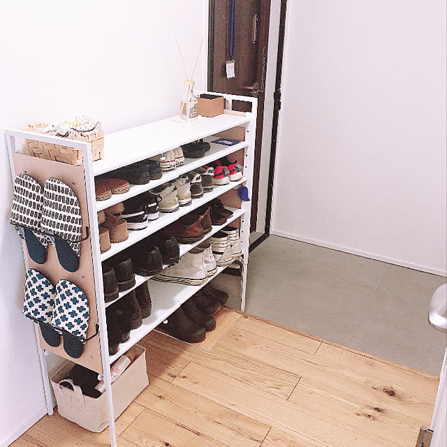 スリッパ ベルメゾン 靴収納 靴箱 シューズラック などのインテリア実例 06 04 18 42 47 Roomclip ルームクリップ