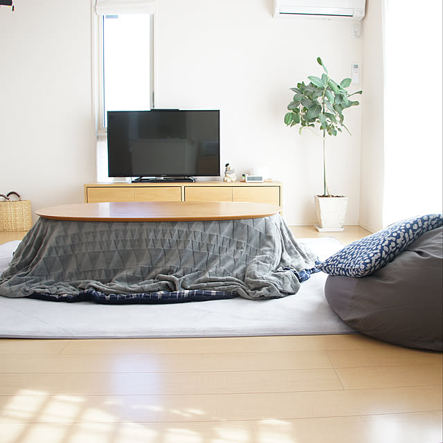 無印良品 こたつふとん フランネル 楕円形 ネイビーチェックのレビュー 口コミとして参考になる投稿35枚 Roomclip ルームクリップ