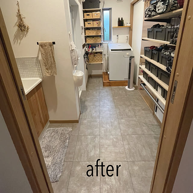 写真付きレビュー シンコール クッションフロア 土足用 トイレ 洗面所 おしゃれモルタルタイル柄 床暖対応 2 3mm厚 1cm巾 S2410 2411の通販商品 口コミ情報 Roomclipショッピング