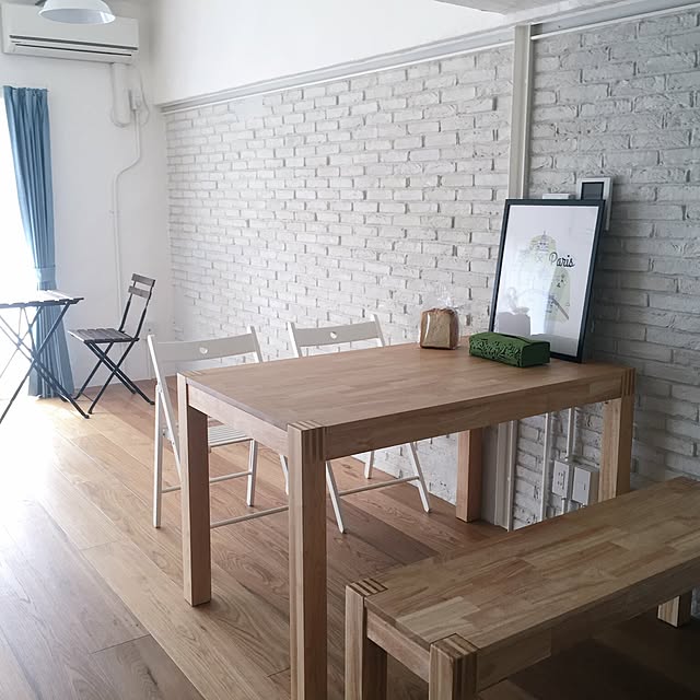 店舗良い IKEA ノールドビー ダイニングテーブル ゴムノキ無垢材 仙台 宮城 - ダイニングテーブル