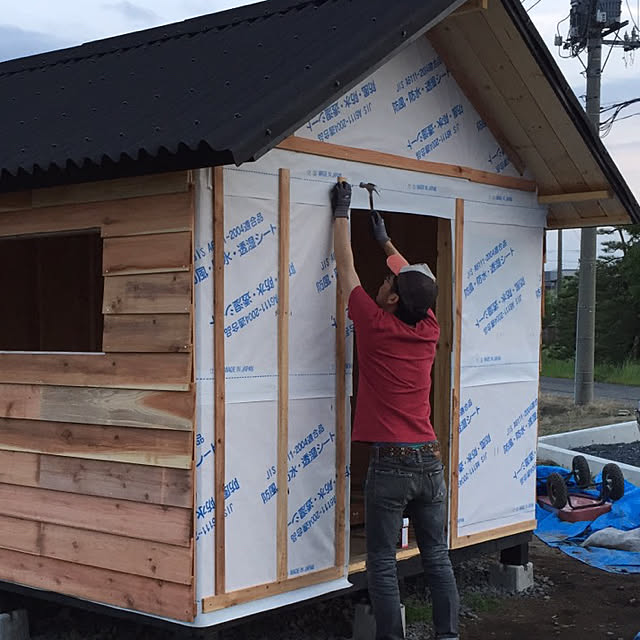 玄関 入り口 Diy 物置小屋 防水シート 壁のインテリア実例 18 08 14 22 59 53 Roomclip ルームクリップ