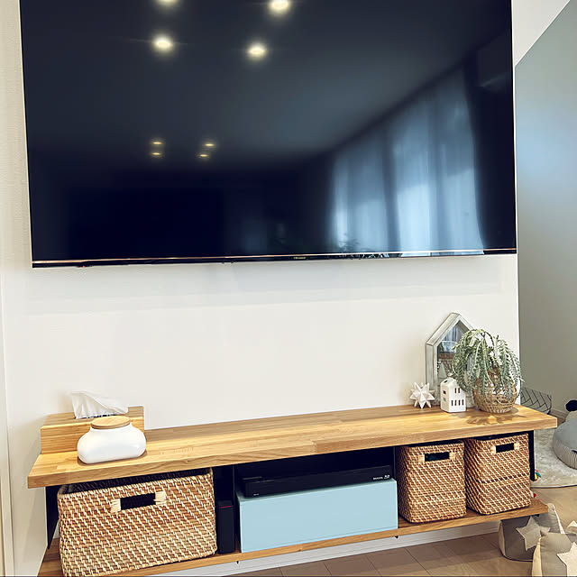 Woodone ウッドワン 無垢の木の収納 Tv台収納プラン Om 003 オーク 無垢材 テレビまわり システム収納 造作棚 インテリア シンプル のレビュー クチコミとして参考になる投稿7枚