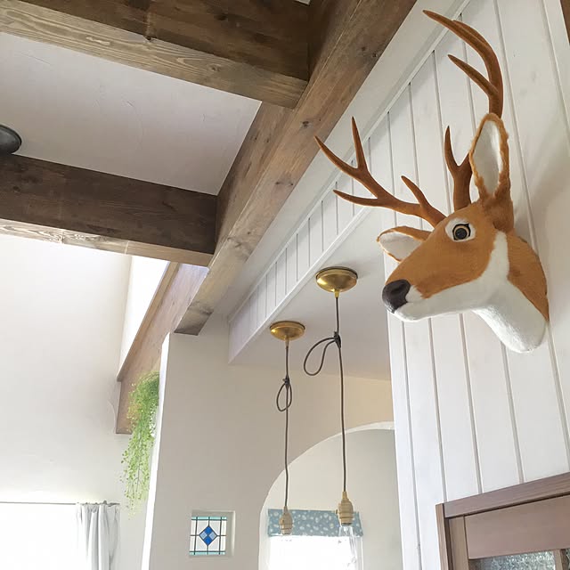 写真付きレビュー Animal Head Deer ディア キャメル 鹿のウォールオブジェ トナカイ クリスマス ツリー 装飾 パーティー 飾り ハンティングトロフィー 壁付 ぬいぐるみ リース オーナメント アニマル 動物 ハロウィン サンタクロース プレゼント 壁掛け ウォールデコ
