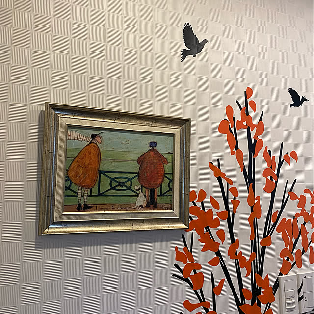 ユーパワー いつも一緒に サムトフト 可愛い雰囲気の特殊ゲル加工アート 犬 イヌ いぬ 絵画通販 壁掛けフック付き 絵 のある暮らし のレビュー 口コミとして参考になる投稿6枚