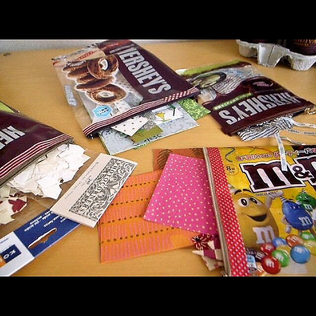 お菓子袋ポーチ Diy リメイク パッケージ パケ買い M M S などのインテリア実例 19 12 19 21 38 14 Roomclip ルームクリップ