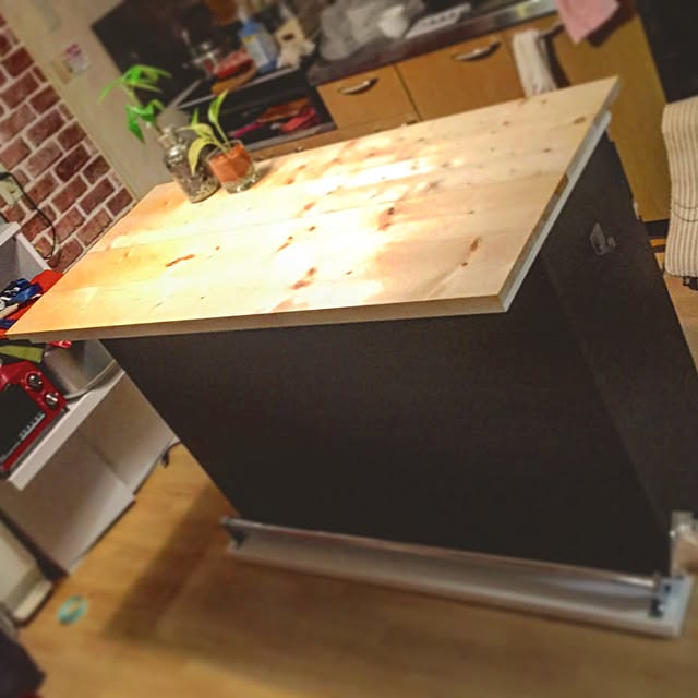 エンタメ家具屋台 幅100cm カウンターテーブル バーカウンターテーブル 受付カウンター キッチンカウンター カウンターキッチン カウンター下収納 ハイカウンターテーブル Bctou 1 ブラウンのレビュー 口コミとして参考になる投稿1枚 Roomclip ルームクリップ