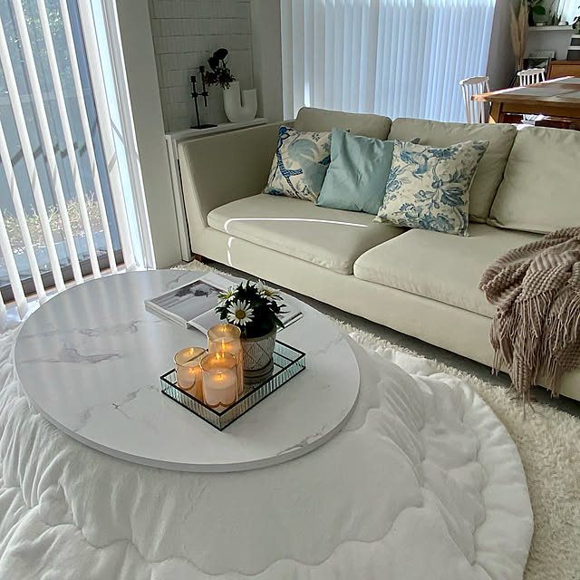 こたつ セット 楕円形 こたつテーブル おしゃれ 白 丸 大理石調こたつ ラピアス 2点セット 台 75 105cm楕円形 布団 185 225cm楕円形 こたつ布団 洗える エコファー フェイクファー 抗菌防臭 こたつ台 大理石風 柄 コタツ ローテーブル 韓国インテリアのレビュー