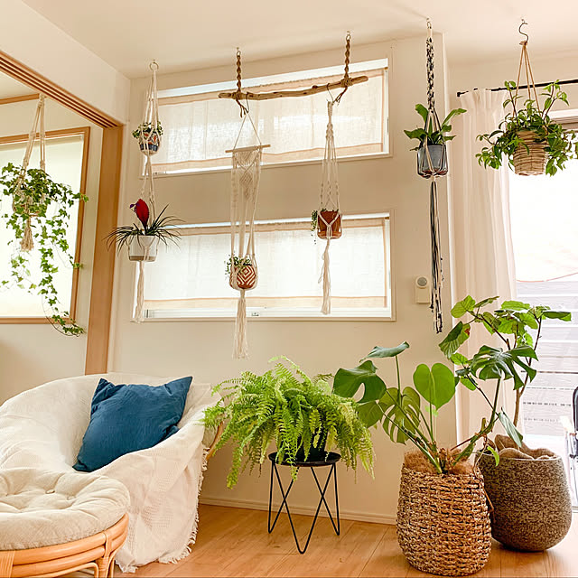 PichidrJP プラントハンガー 植物ハンガーネット マクラメ 麻縄 植木鉢? 植物ハンガー プラントハンガー 観葉植物 吊り下げ