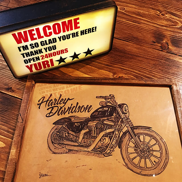 ガレージ Harley Davidson ハーレーダビッドソン 絵のまとめページ Roomclip ルームクリップ