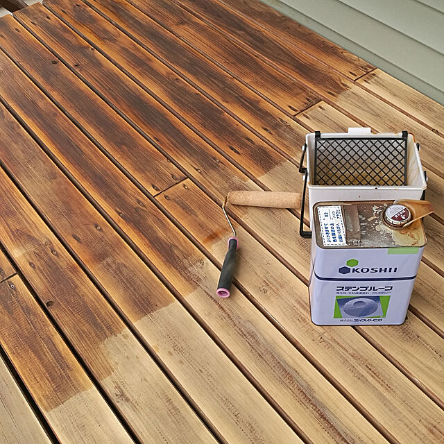 信頼 ウッドデッキ 塗料 ステンプルーフ 16L<br> 油性 木材保護塗料 ＤＩＹ ログハウス コシイプレザービング