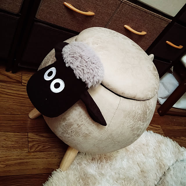 写真付きレビュー】良木 ひつじ スツール アニマル 収納スツール 子供 ...