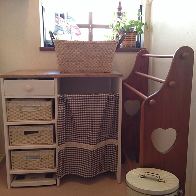 バス/トイレ/タニタ体重計/DIY/ニトリのかご/脱衣所収納棚のインテリア実例 20140121 105755