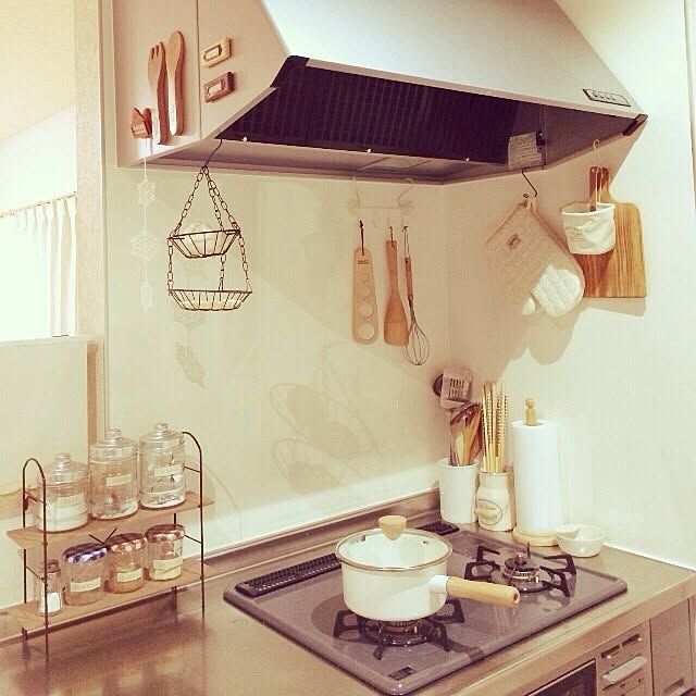 キッチン ナチュラル うつくしまナチュラル愛好会 3coins キッチン収納 などのインテリア実例 15 01 04 17 59 29 Roomclip ルームクリップ