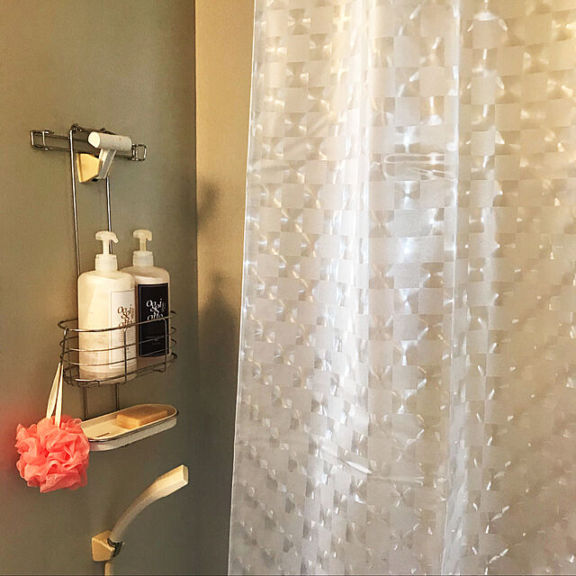 写真付きレビュー シャワーカーテン Volador バスカーテン 浴室 防水 防カビ ローズ デザイン お風呂カーテン おしゃれ カーテンリング付属 3d Eva素材 格子縞 の通販商品 口コミ情報 Roomclipショッピング