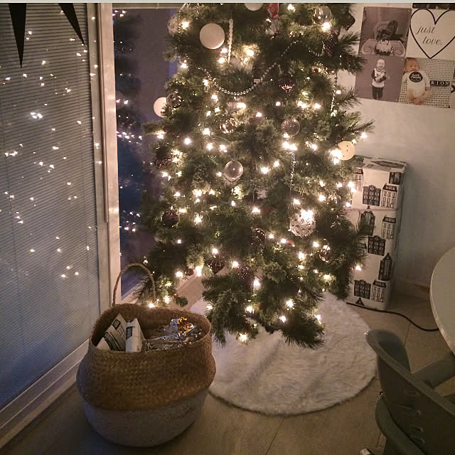 シーグラスバスケット/クリスマス/海外在住/北欧インテリア/クリスマスツリーのインテリア実例 20171222 150009