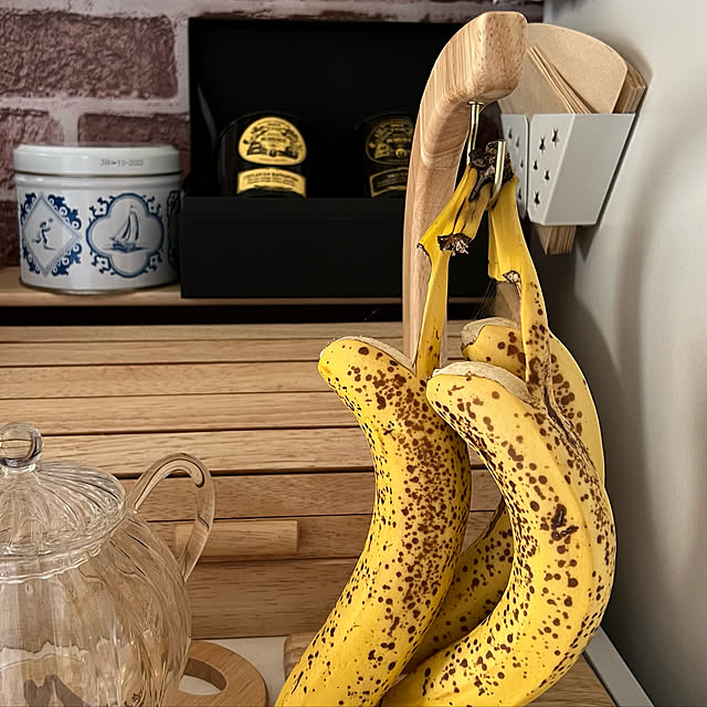 164円 独特な 木製バナナツリー ボヌール キッチン 北欧 おしゃれ 掛ける 吊るす バナナ スタンド キッチン