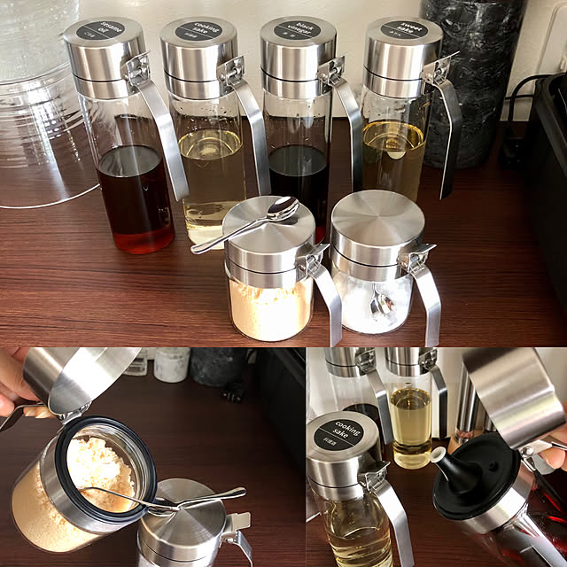 オイルボトル 液だれしにくい ガラス製 500ml 550ml おしゃれ 調味料ボトル オイル ビネガーボトル 取手 蓋つき 液体調味料入れ オイル 保存容器 耐熱ガラス ステンレス シンプル おしゃれ 高級 キッチン雑貨のレビュー クチコミとして参考になる投稿6枚