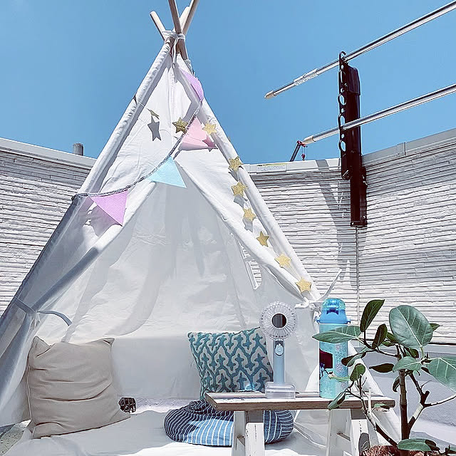 送料無料 テント 子供 室内用 ティピー インテリア キッズテント 子供用テント 室内用テント プレイハウス 秘密基地 一人用 ティピーテント ナチュラルカラー ホワイト 白 送料無料 Int 515 P のレビュー クチコミとして参考になる投稿1枚 Roomclip Item