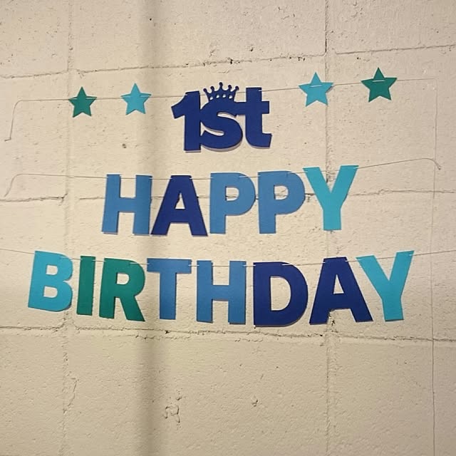 メール便送料無料 1stバースデー ブルーグリーン 1歳ハッピーバースデー ガーランド1歳 ハーフバースデー パーティ ガーランド オーナメント 誕生日 バースデー Happy Birthday パーティーグッズのレビュー クチコミとして参考になる投稿1枚 Roomclip ルーム