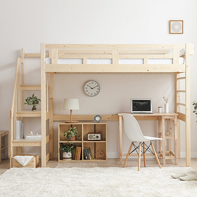 写真付きレビュー ロフトベッド ミドル 階段 ロータイプ システムベッド 木製 ベッド シングル 子供用 子供部屋 ウッド ロフト ベッドフレーム キッズ 大人用 子供用 民泊 寮 一人暮らし ロフトベット 宮付き 宮棚 ヘッドボード ベット すのこベッド 2段ベッドの通販商品