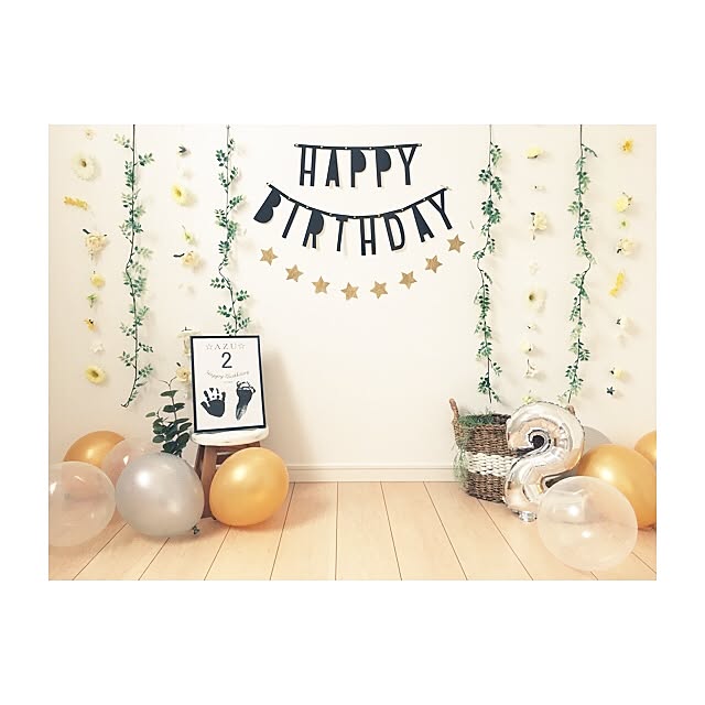 壁 天井 レターバナー バースデー 誕生日飾り付け 誕生日 などのインテリア実例 17 06 08 10 37 59 Roomclip ルームクリップ