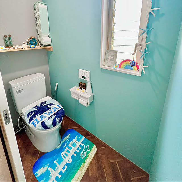 写真付きレビュー アナパ トイレマット新生活 引っ越し 模様替え ハワイ トイレタリー マット おしゃれ ブルー ピンク 海 波ハワイアン 雑貨 ハワイ雑貨 プルメリア Kahikoの通販商品 口コミ情報 Roomclipショッピング