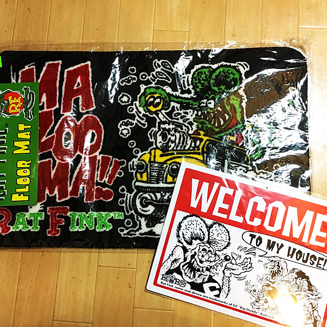 ラットフィンクのインテリアマット マズーマ アメリカ雑貨 アメリカン雑貨 玄関マット ラグマット 人気 ラットフィンク フィギュアのレビュー クチコミとして参考になる投稿1枚 Roomclip ルームクリップ
