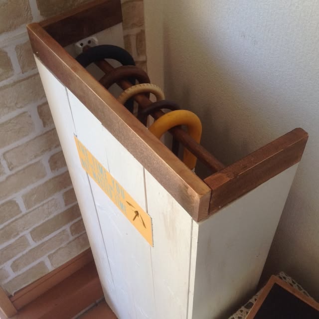 玄関 入り口 雑貨 傘立て Diy レンガシート などのインテリア実例 15 09 04 16 33 34 Roomclip ルームクリップ