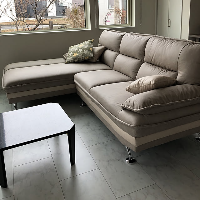 写真付きレビュー カウチソファー 3人掛け レザーファブリック コンパクト コーナーソファー セット ソファセット カウチソファ コーナーソファ L字ソファ グレー キャメル ブラウン カフェ カカオ ブラック 左カウチ 右カウチ 座り心地 硬め 耐久性 北欧風 モダン 高級