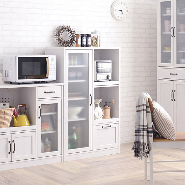 写真付きレビュー 佐藤産業 食器棚 スリム 幅60cm カップボード キッチン収納棚 キッチンキャビネット 一人暮らし シンプル かわいい おしゃれ Luffy Lu180 60g の通販商品 口コミ情報 Roomclipショッピング