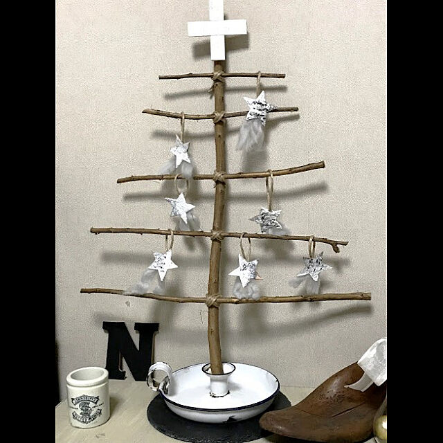 クリスマスツリー 木の枝 手作り クリスマスのインテリア実例 18 11 18 19 43 21 Roomclip ルームクリップ