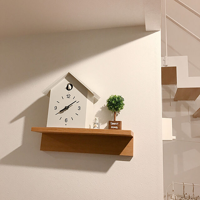 Muji 無印良品 鳩時計・大 掛置時計・ホワイト 幅255×奥行125×高さ 