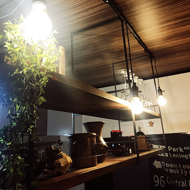 サイズオーダー可能 アイアン 吊り 棚 天井棚 ハンギングシェルフ A Type キッチン 収納 シェルフ キッチン収納 吊棚 吊り棚 リフォーム Diy おしゃれ カウンターキッチン オーダー家具 オーダーメイド バーカウンター アンティークのレビュー クチコミとして参考に