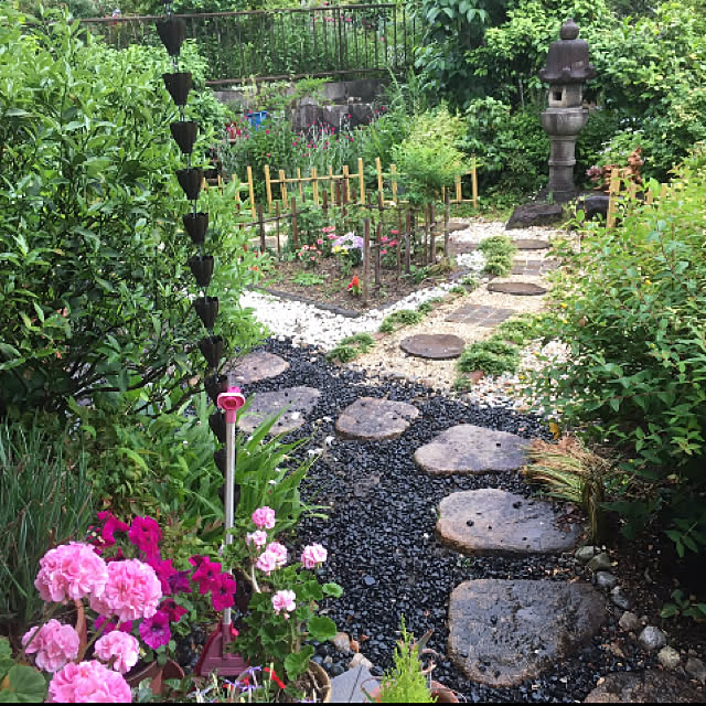 庭園風 ししおどし 竹 石畳みdiy 灯籠 などのインテリア実例 05 31 17 55 43 Roomclip ルームクリップ