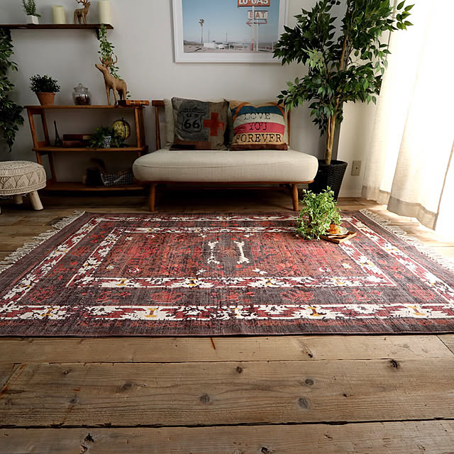 写真付きレビュー ラグ キャンプ マット コットン100 おしゃれ プリント インド 綿 ホットカーペット 床暖房対応 ラグ専門店 新生活 ラヤディック 約130x190cm 後払い コンビニ払い ラグリーの通販商品 口コミ情報 Roomclipショッピング