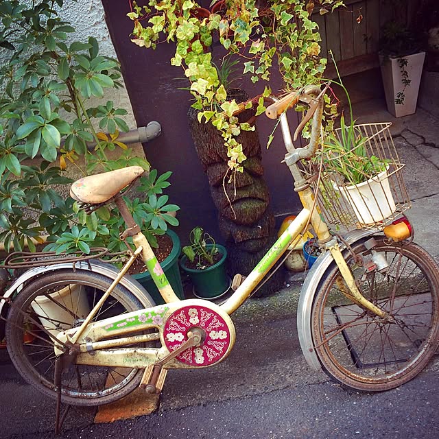 玄関/入り口/レトロ/昭和レトロ/玄関/自転車/レトロな自転車&hellip;などのインテリア実例 20150316 165535