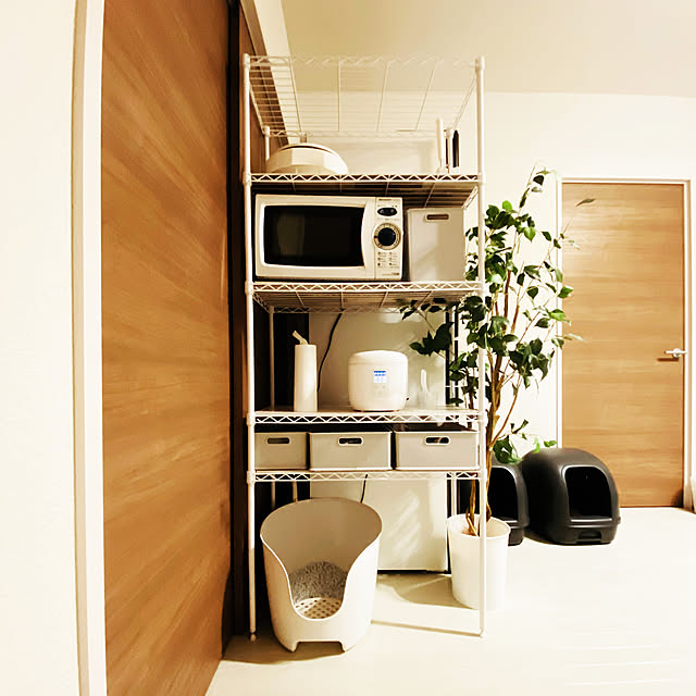 写真付きレビュー 棚 ラック スチールラック 幅75 メタルラック キッチンラック 木製棚板付き Cmm b 棚 おしゃれ カラーメタルラック ウッドボード付き ホワイト ブラック ブラウンウッドボード付き スチールラック アイリスオーヤマの通販商品 口コミ情報