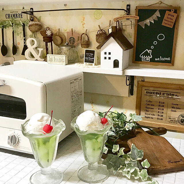 パフェグラス おしゃれ ガラス食器 花 日本製 サンデー デザート おうちカフェ シンプル かわいい カフェ風のレビュー・クチコミとして参考になる投稿1枚  | RoomClipショッピング