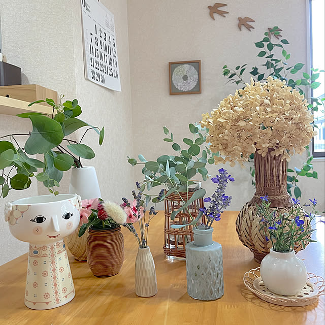 アジサイ ナンキンハゼ 白い実のリース イラスト ポスター 春色グリーン 北欧 レースのレビュー クチコミとして参考になる投稿15枚