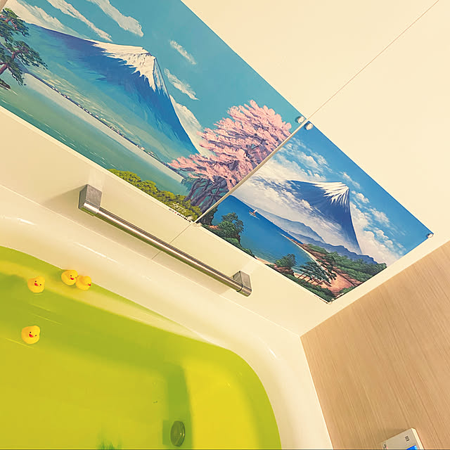 銭湯絵師のお風呂ポスター 2点組 送料無料 銭湯 背景画 お風呂 ポスター 富士山 お風呂ポスター 水で壁に貼れる お風呂の壁 浴室の壁 貼る 繰り返し使える お風呂用ポスター 入浴 リラックス グッズ 家 自宅 銭湯気分のレビュー クチコミとして参考になる投稿2枚