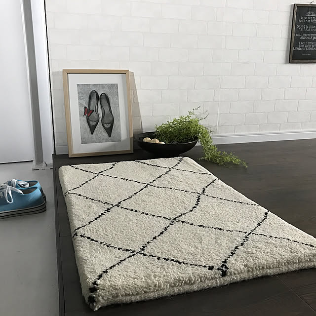 ラグズファクトリー 玄関マット 屋内 室内 おしゃれ 白 ホワイト 60x90 