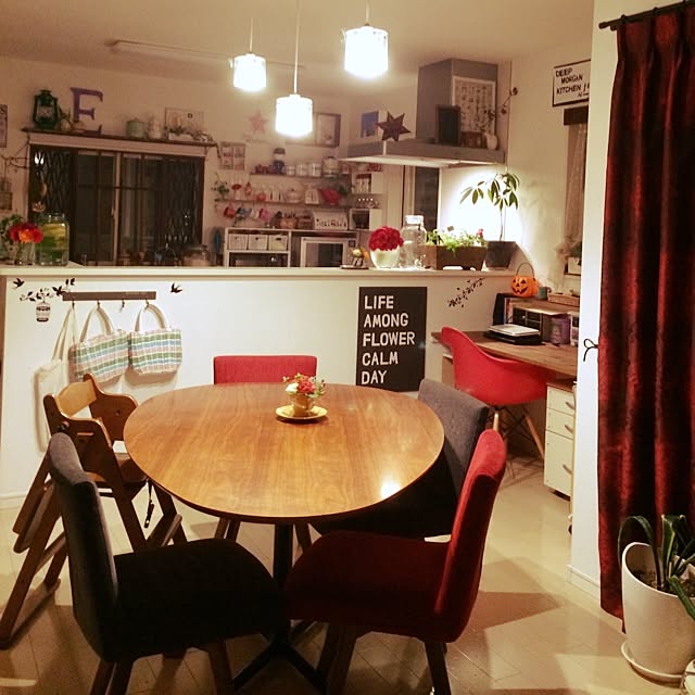 部屋全体/赤/植物/DIY/ハンドメイド...などのインテリア実例 - 2014-10-05 20:45:09